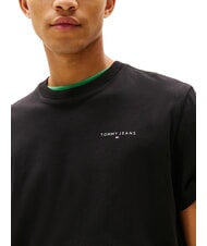 TOMMY HILFIGER TH JEANS Tricou cu m&acirc;necă scurtă și imprimeu cu logo negru - tricou - 3