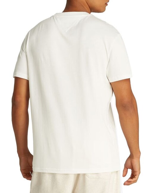 TH JEANS Tricou din bumbac cu m&acirc;necă scurtă ecru - tricou