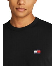 TOMMY HILFIGER TH JEANS Tricou cu m&acirc;necă scurtă și broderie cu logo negru - tricou - 3