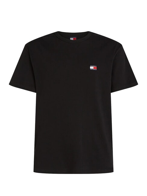 TH JEANS Tricou cu m&acirc;necă scurtă și broderie cu logo negru - tricou