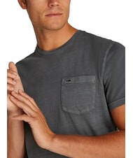 TOMMY HILFIGER TH JEANS Tricou cu m&acirc;necă scurtă și buzunar negru spălat - tricou - 3