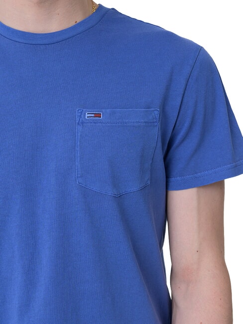 TH JEANS Tricou cu m&acirc;necă scurtă și buzunar vreme albastră - tricou