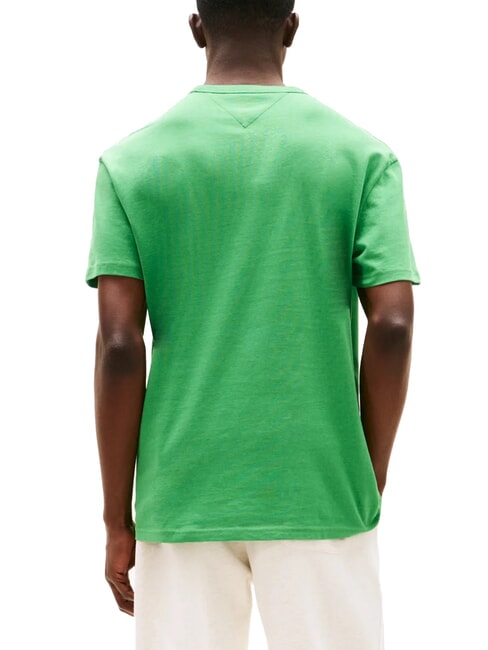 TH JEANS Tricou cu m&acirc;necă scurtă și broderie cu logo verde de coastă - tricou