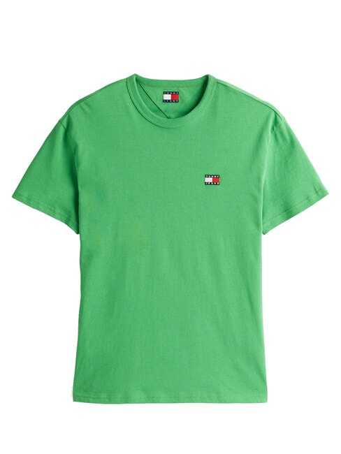 TH JEANS Tricou cu m&acirc;necă scurtă și broderie cu logo verde de coastă - tricou