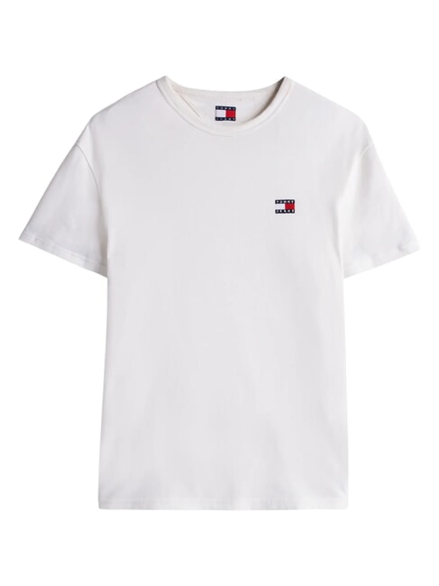 TH JEANS Tricou cu m&acirc;necă scurtă și broderie cu logo ecru - tricou