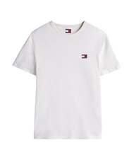 TOMMY HILFIGER TH JEANS Tricou cu m&acirc;necă scurtă și broderie cu logo ecru - tricou - 4