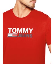 TOMMY HILFIGER TH JEANS Tricou cu m&acirc;necă scurtă și imprimeu purpuriu intens - tricou - 3