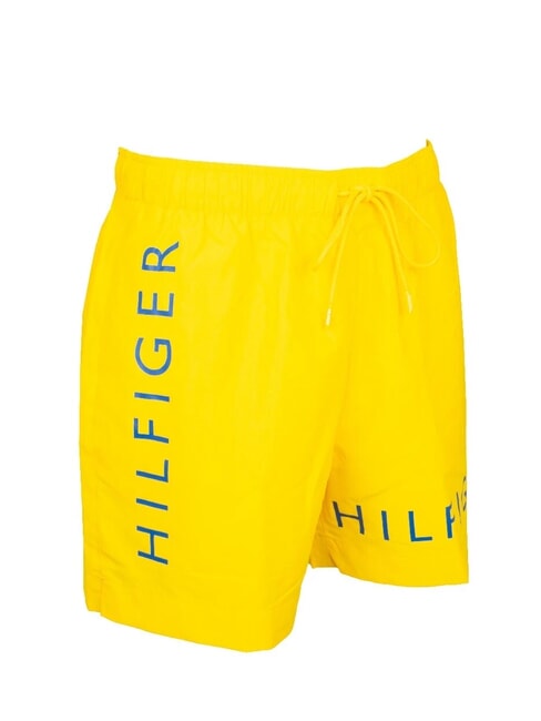 TH Pantaloni scurți boxer cu imprimeu logo galben viu - Costume de baie