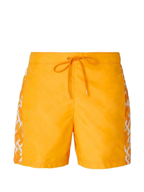 TH Costum cu benzi laterale cu monogramă gheață de caisă/alb cremos - Costume de baie