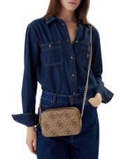 GUESS NOELLE 2 Geantă mini pentru cameră de umăr logo latte / maro - Genți femei - 5