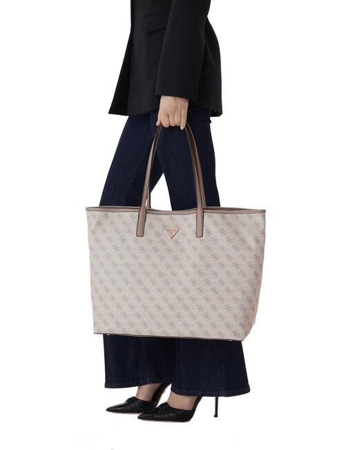 ECO VICTTORIA Geanta de umar logo taupe &icirc;nchis - Genți femei