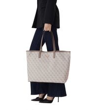 GUESS ECO VICTTORIA Geanta de umar logo taupe &icirc;nchis - Genți femei - 6