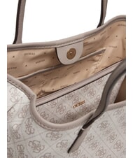 GUESS VICTTORIA 2 Geantă tip shopper de umăr, cu clutch logo taupe &icirc;nchis - Genți femei - 6