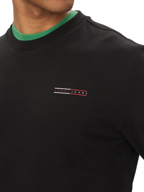 TH JEANS Hanorac cu guler rotund din bumbac negru - hanorace