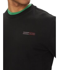 TOMMY HILFIGER TH JEANS Hanorac cu guler rotund din bumbac negru - hanorace - 3