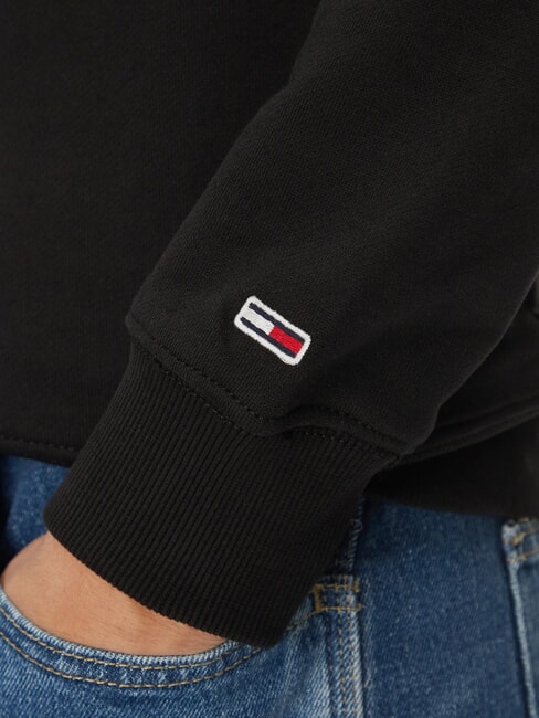 TH JEANS Hanorac cu guler rotund din bumbac negru - hanorace