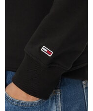 TOMMY HILFIGER TH JEANS Hanorac cu guler rotund din bumbac negru - hanorace - 4