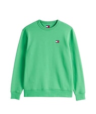 TOMMY HILFIGER TH JEANS Hanorac cu guler rotund din bumbac verde de coastă - hanorace - 3