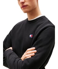 TOMMY HILFIGER TH JEANS Hanorac cu guler rotund din bumbac negru - hanorace - 3