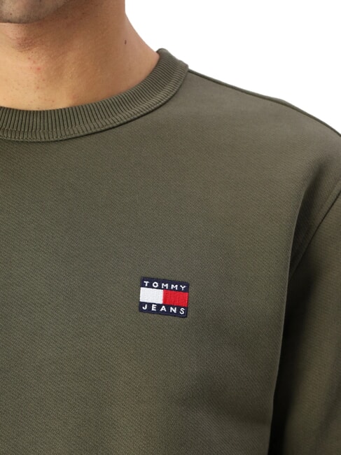 TH JEANS Hanorac cu guler rotund din bumbac verde oboseală - hanorace