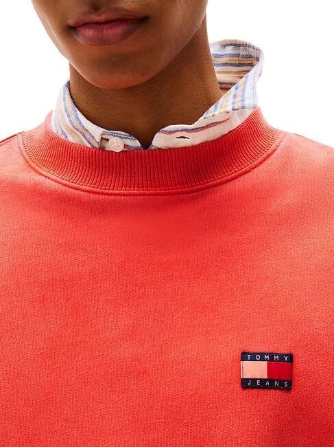 TH JEANS Hanorac cu guler rotund vermilion strălucitor - hanorace