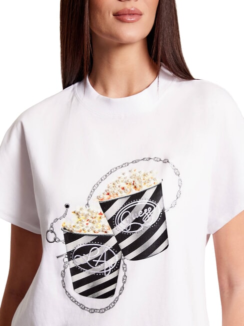 POPCORN Tricou din bumbac alb purpuriu - tricou