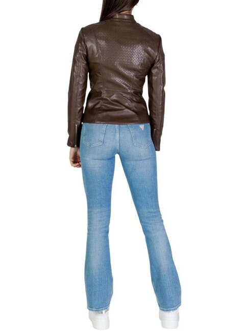 CLAUDINE Jachetă de motociclist cafea neagră - Jachete pentru femei