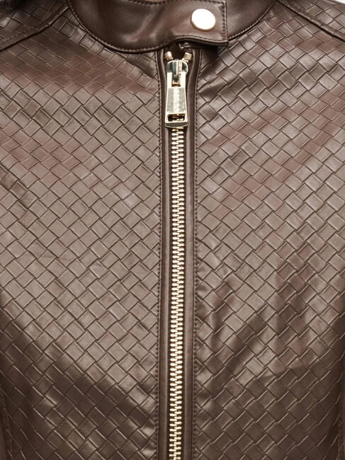 CLAUDINE Jachetă de motociclist cafea neagră - Jachete pentru femei