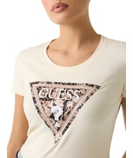 GUESS LEO TRIANGLE Tricou cu m&acirc;necă scurtă alb perlat - tricou - 3