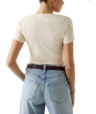 GUESS LEO TRIANGLE Tricou cu m&acirc;necă scurtă alb perlat - tricou - 2