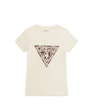 GUESS LEO TRIANGLE Tricou cu m&acirc;necă scurtă alb perlat - tricou - 4