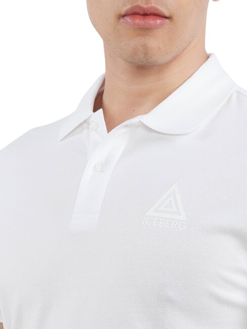 TRIANGLE Tricou polo cu m&acirc;necă scurtă alb - maiou Polo