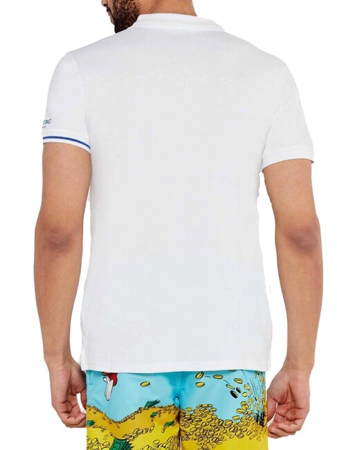 BASIC Tricou polo din bumbac alb - maiou Polo