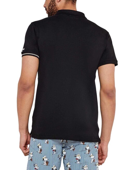 BASIC Tricou polo din bumbac negru - maiou Polo