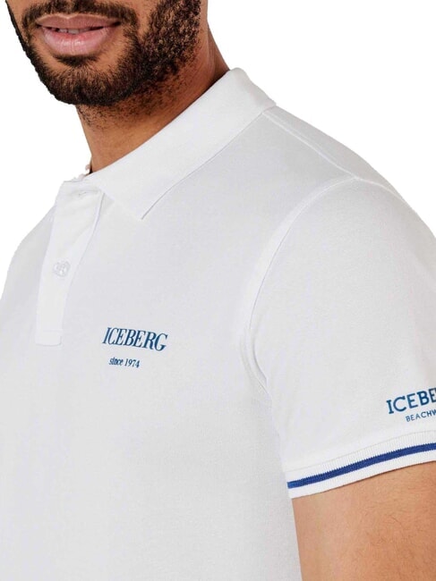 BASIC Tricou polo din bumbac alb - maiou Polo
