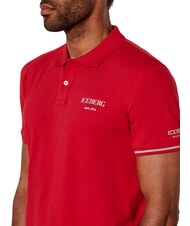 ICEBERG BASIC Tricou polo din bumbac roşu - maiou Polo - 3