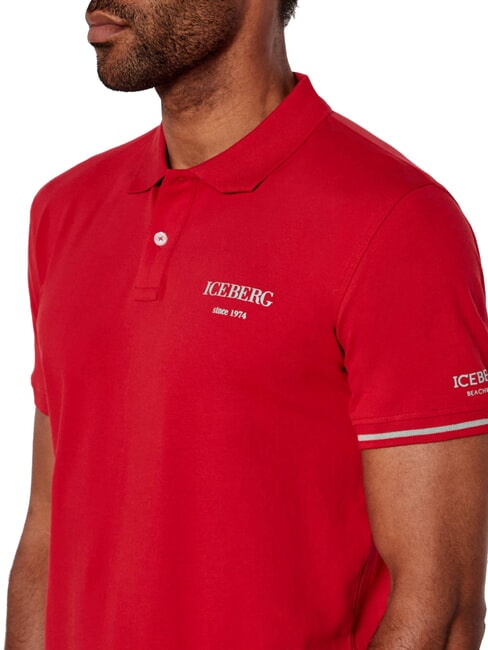BASIC Tricou polo din bumbac roşu - maiou Polo