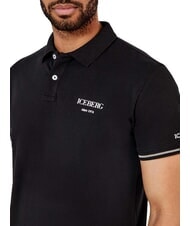 ICEBERG BASIC Tricou polo din bumbac negru - maiou Polo - 3