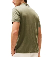 TOMMY HILFIGER TH Tricou polo din in cu m&acirc;necă scurtă verde de luptă - maiou Polo - 2