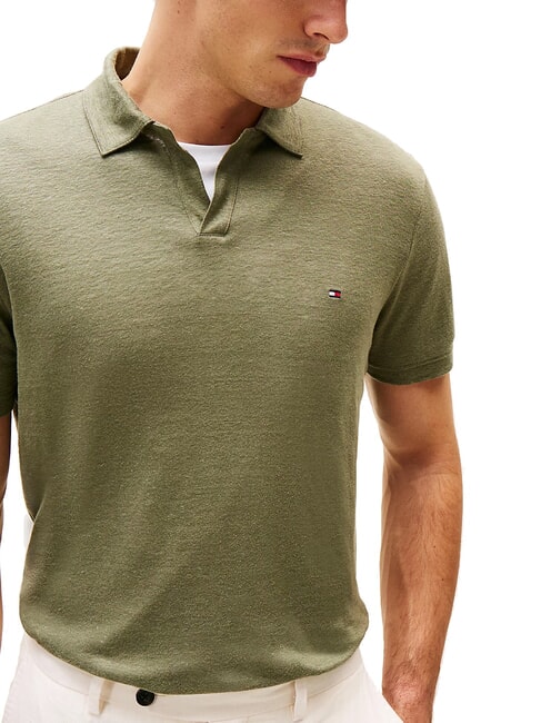 TH Tricou polo din in cu m&acirc;necă scurtă verde de luptă - maiou Polo