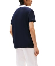 TOMMY HILFIGER TH Tricou polo cu m&acirc;necă scurtă și guler cu dungi cerul deșertului - maiou Polo - 2