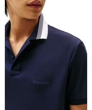 TOMMY HILFIGER TH Tricou polo cu m&acirc;necă scurtă și guler cu dungi cerul deșertului - maiou Polo - 3