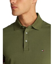TOMMY HILFIGER TH Tricou polo cu m&acirc;necă scurtă și logo elastic verde armată - maiou Polo - 3