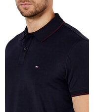 TOMMY HILFIGER TH Tricou polo cu m&acirc;necă scurtă și bordură cerul deșertului - maiou Polo - 3