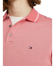 TOMMY HILFIGER TH Tricou polo cu m&acirc;necă scurtă din bumbac roz - maiou Polo - 3
