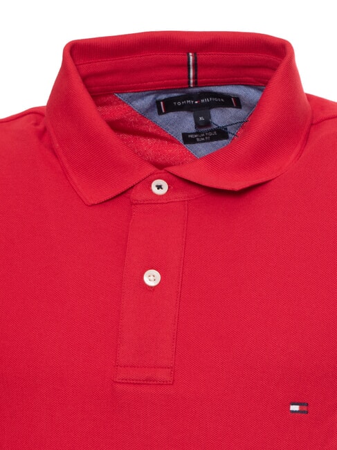 TH Tricou polo cu m&acirc;necă scurtă din bumbac piqu&eacute; roșu primar - maiou Polo