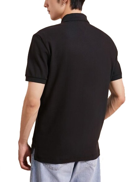 TH Tricou polo cu m&acirc;necă scurtă din bumbac ck negru - maiou Polo