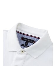 TOMMY HILFIGER TH Tricou polo cu m&acirc;necă scurtă din bumbac alb strălucitor - maiou Polo - 3
