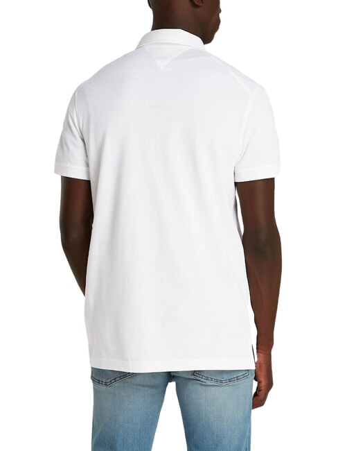 TH Tricou polo cu m&acirc;necă scurtă și logo pe m&acirc;necă alb optic - maiou Polo