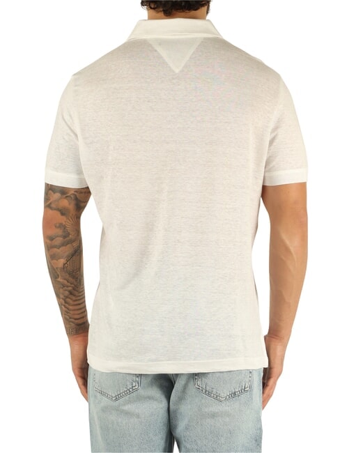 TH Tricou polo din in cu m&acirc;necă scurtă alb - maiou Polo